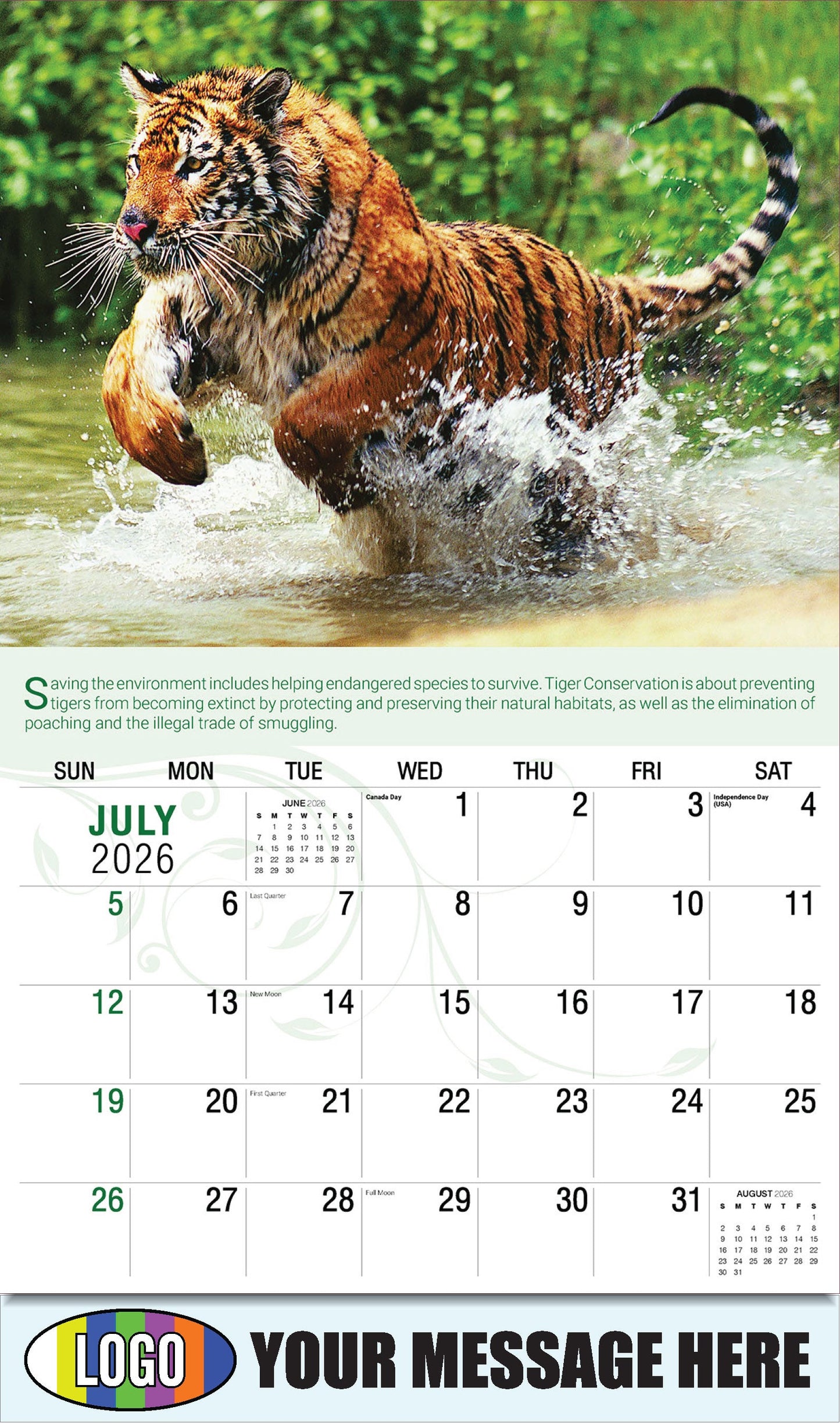 2026 Business Promo Calendar - Go Green - July
