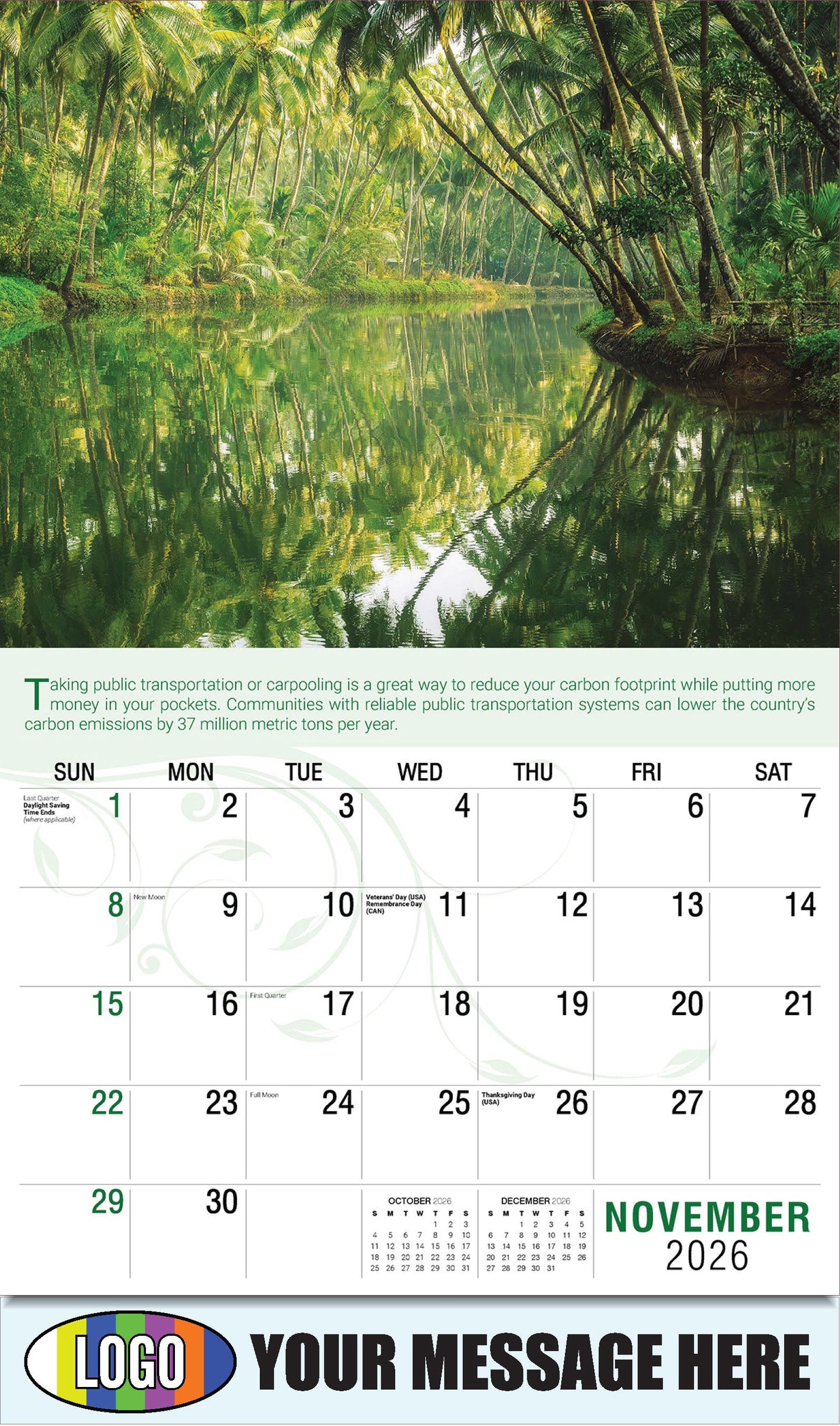 2026 Business Promotion Calendar - Go Green - November