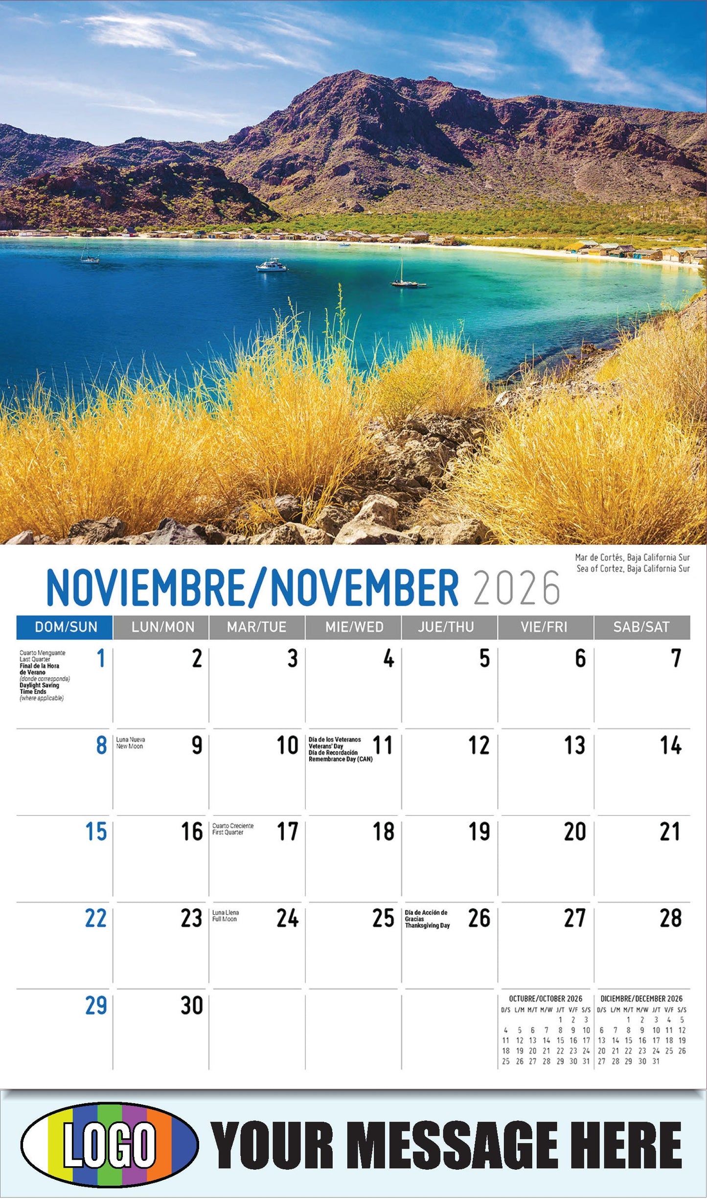 2026 Business Promotion Calendar - Scenes of Mexico - Mar de Cortés, Baja California Sur
Sea of Cortez, Baja California Sur - November