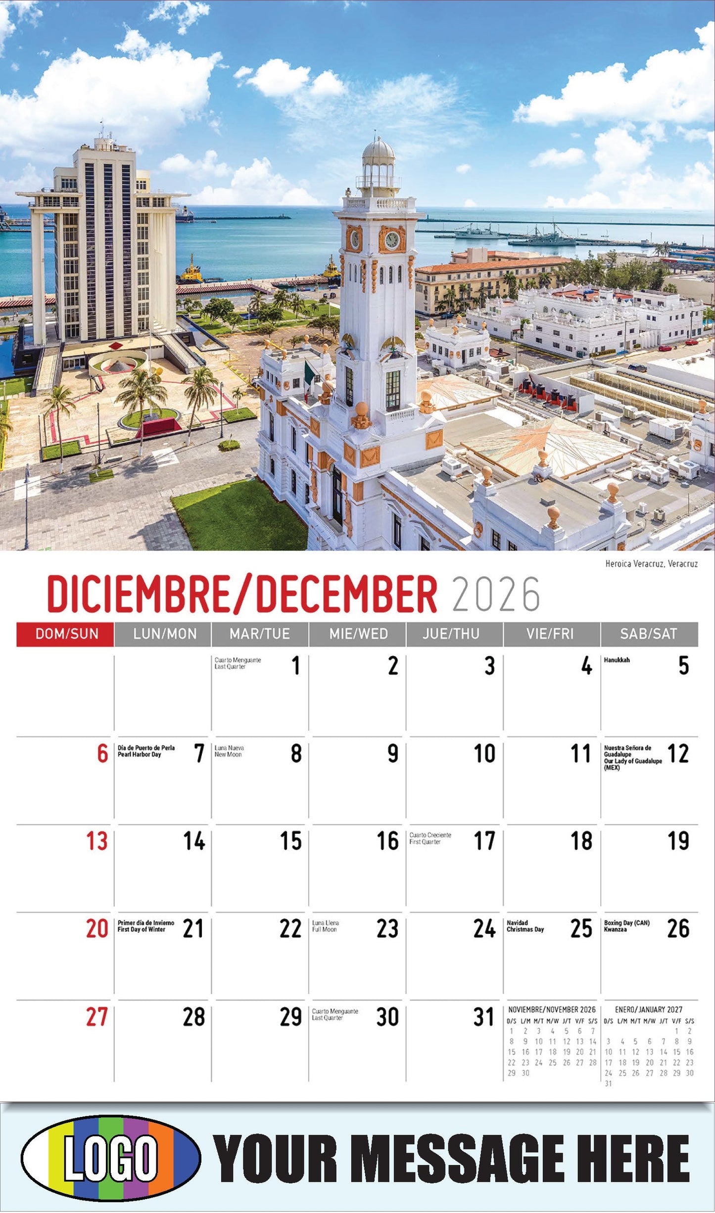 2026 Business Promotion Calendar - Scenes of Mexico - Heroica Veracruz, Veracruz - December