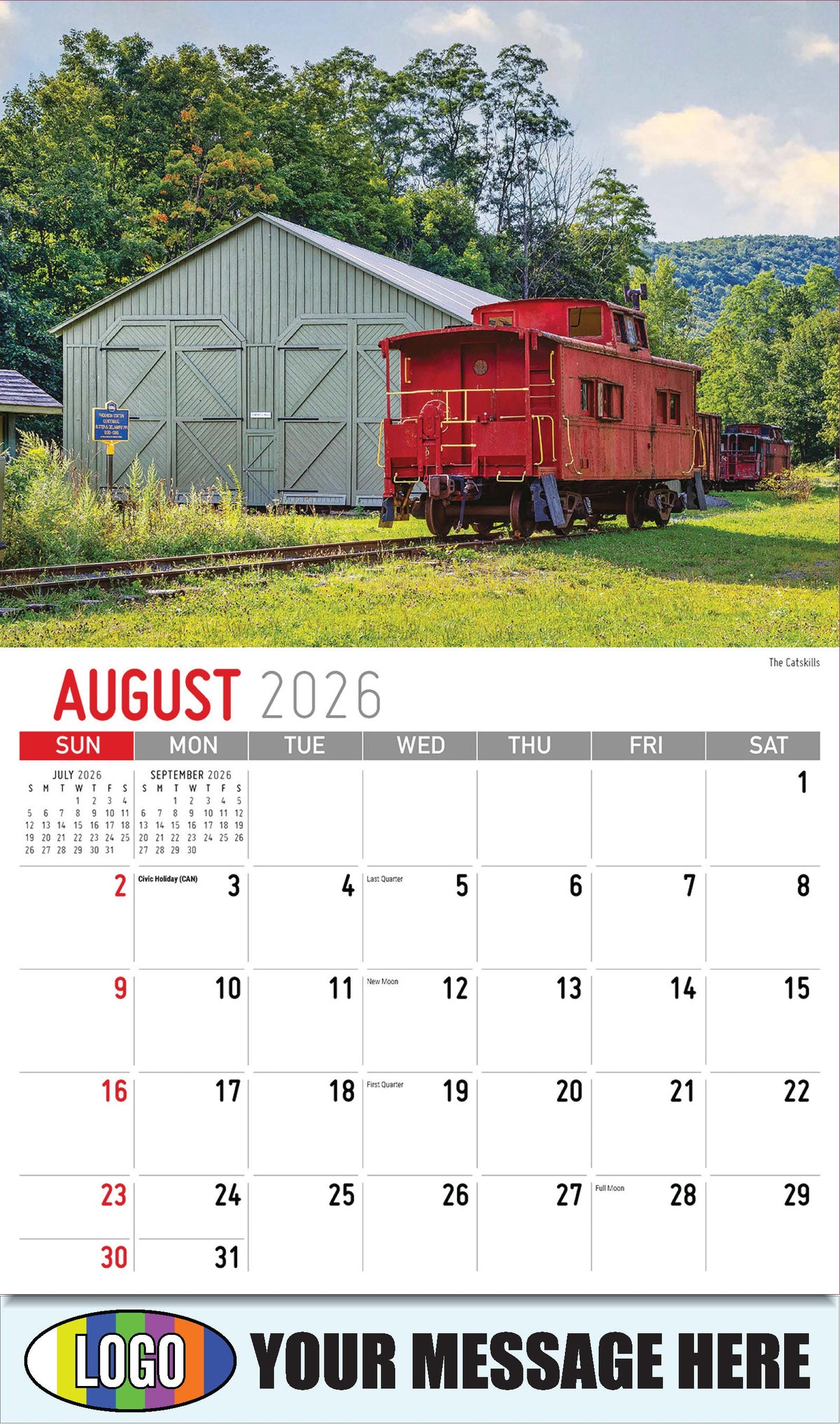 2026 Business Promo Calendar - Scenes of New York - The Catskills - August