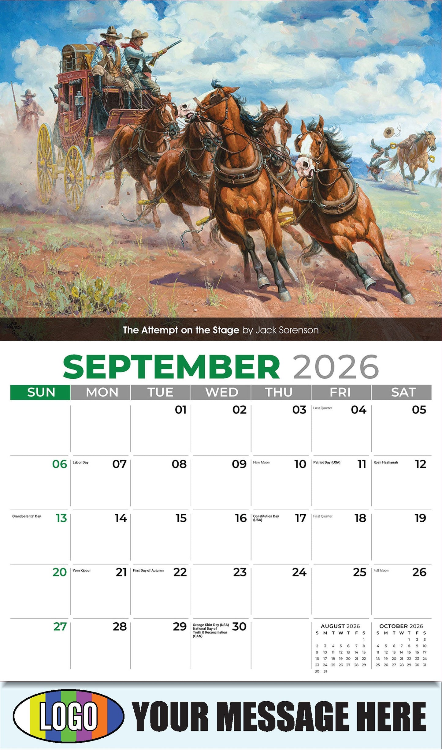 2026 Business Promo Calendar - Spirit of the West - September - The Attempt on the Stage by Jack Sorenson