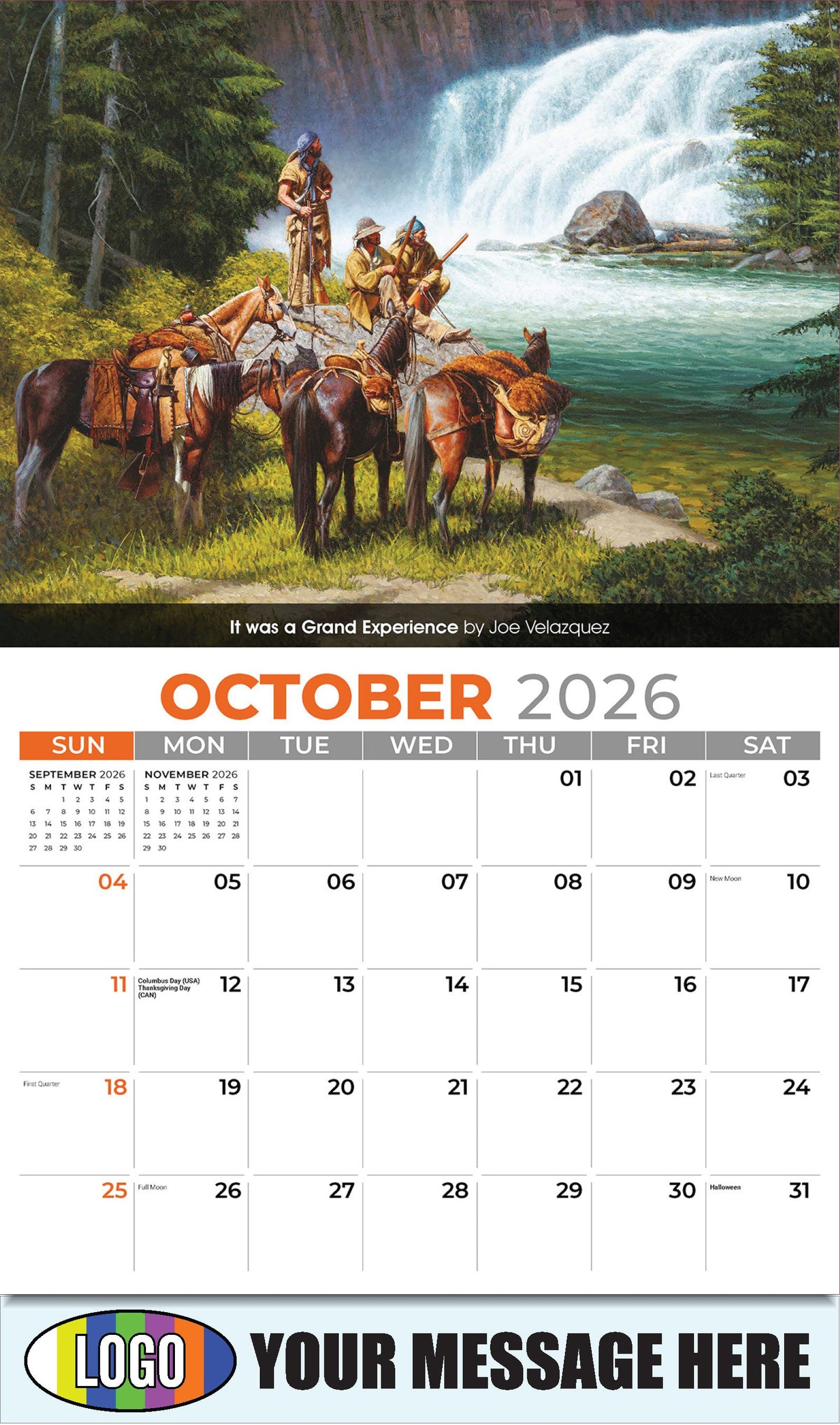 2026 Business Promotion Calendar - Spirit of the West - October - It was a Grand Experience by Joe Velazquez