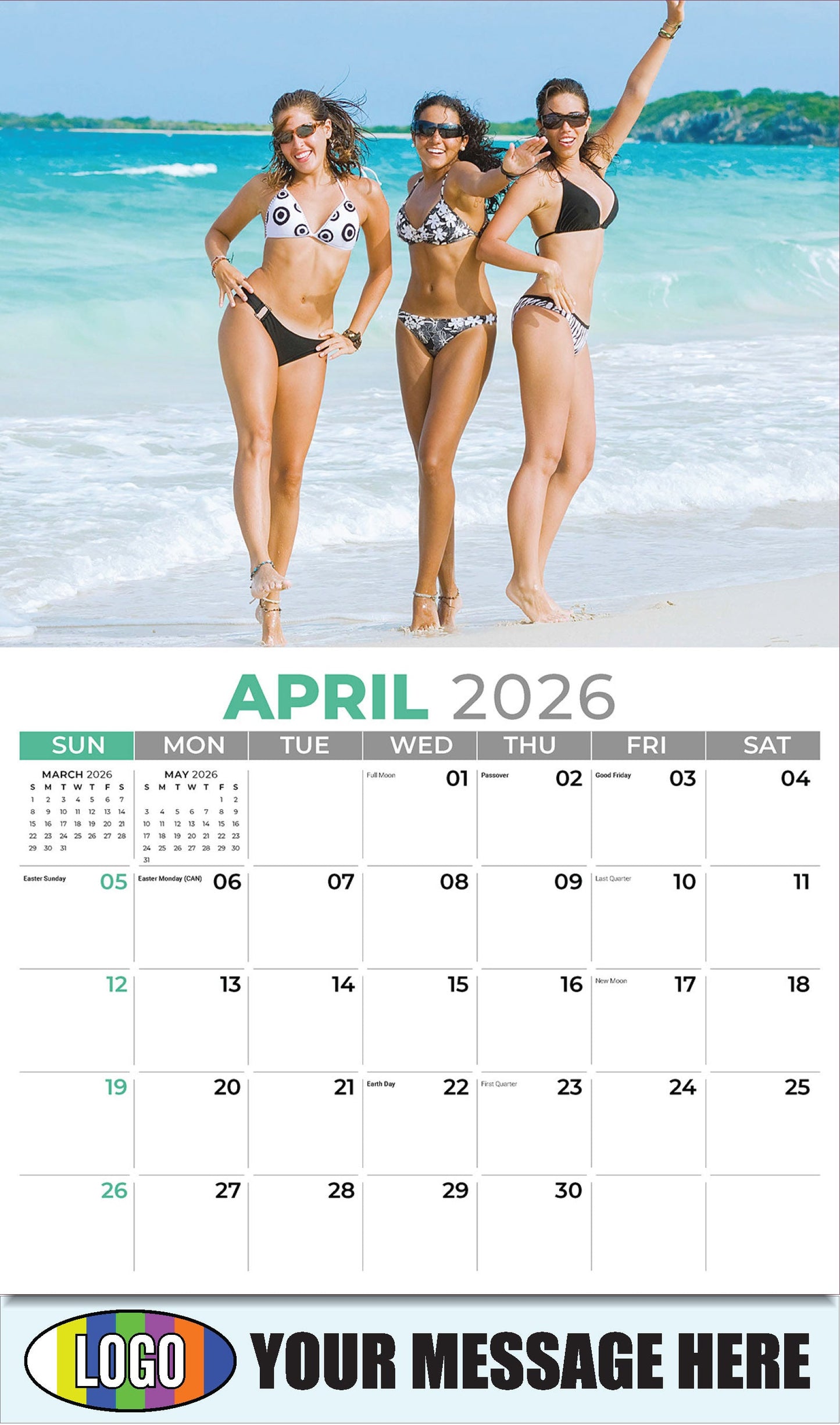 2026 Business Advertising Calendar - Swimsuits - April