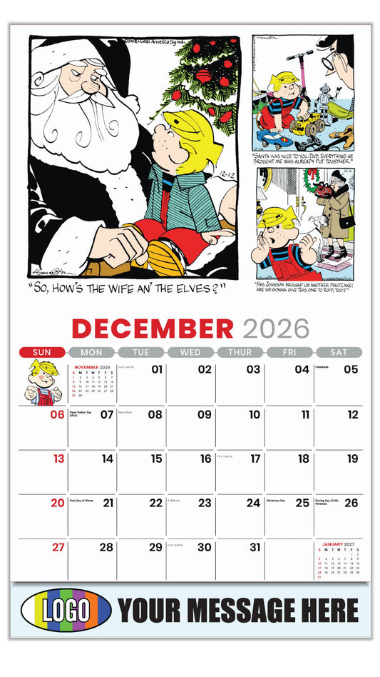 2027 Business Promotional Calendar - December_a - Dennis the Menace - ComicArt