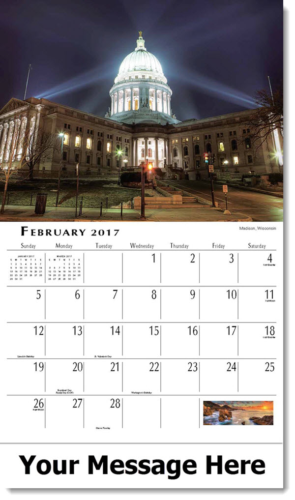 2017 Promo Calendar Scenes of America Scenic USA Custom Printed