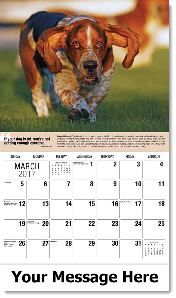 Dogs Calendar "Man's Best Friend" Imprinted Dog Calendars