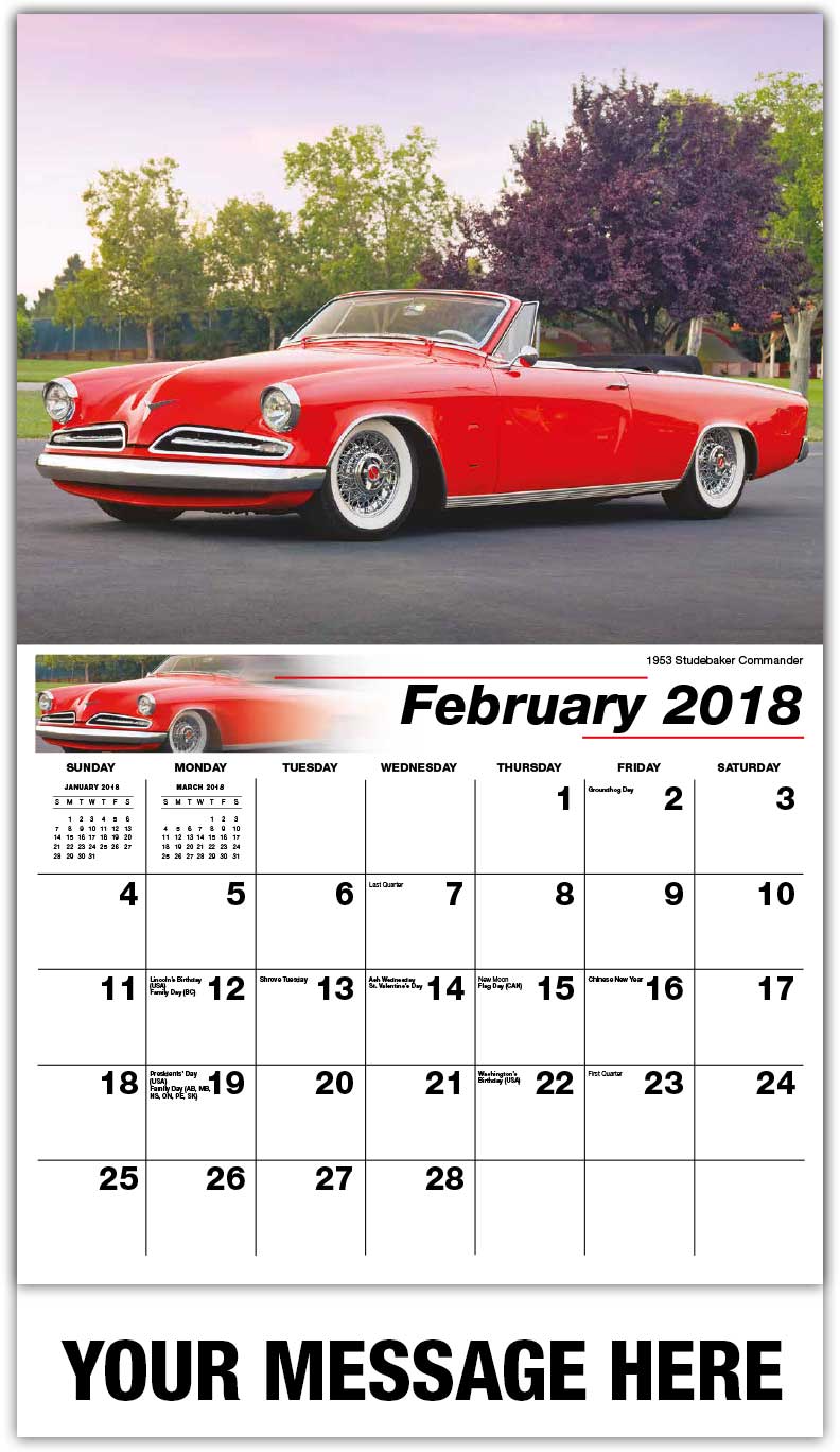 Classic Cars Calendar 65¢ Business Advertising Promo Calendars