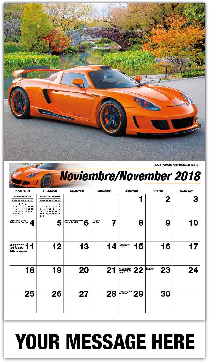 november calendar in sapinsh 2018