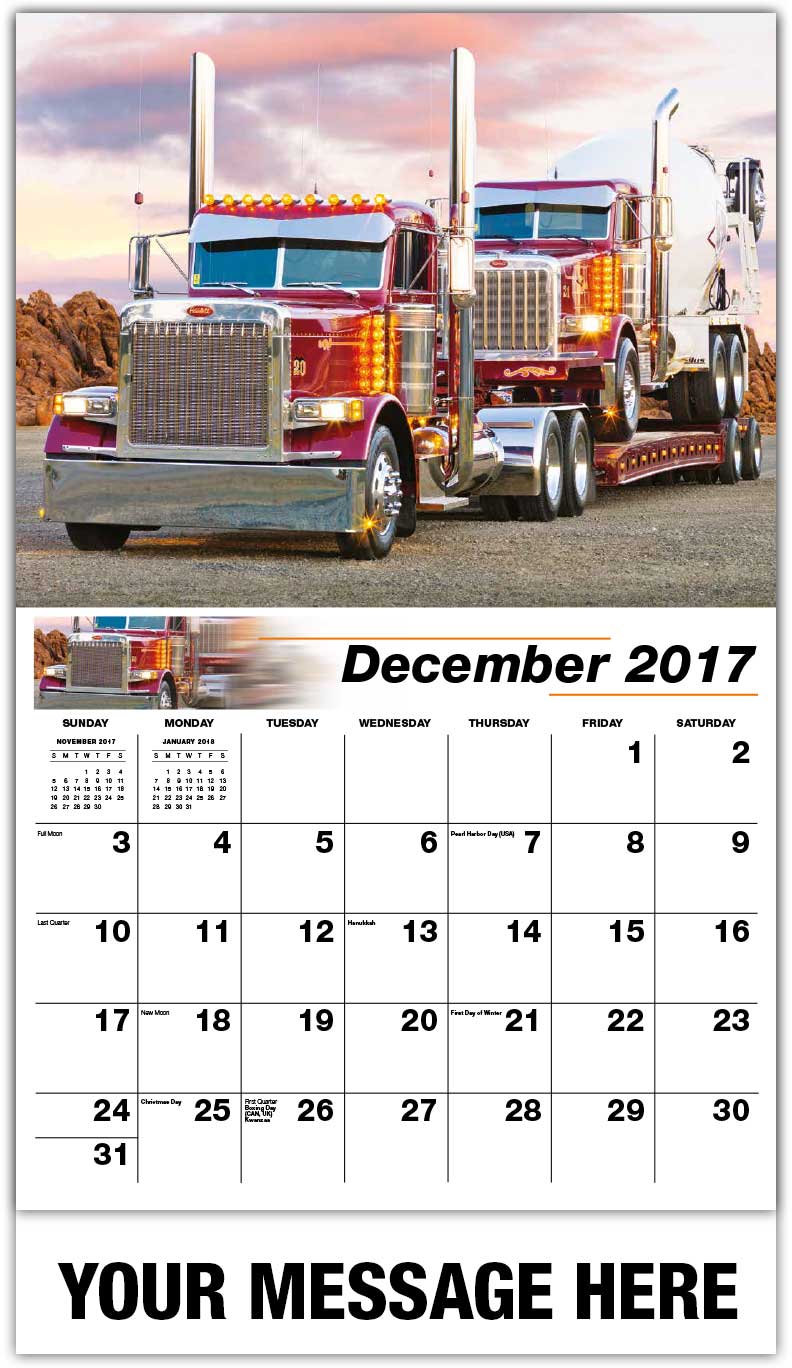 Photo Wall Calendars custom big rigs | 65¢ business promotional wall calendars Photo Wall Calendars custom big rigs | 65¢ business promotional wall calendars