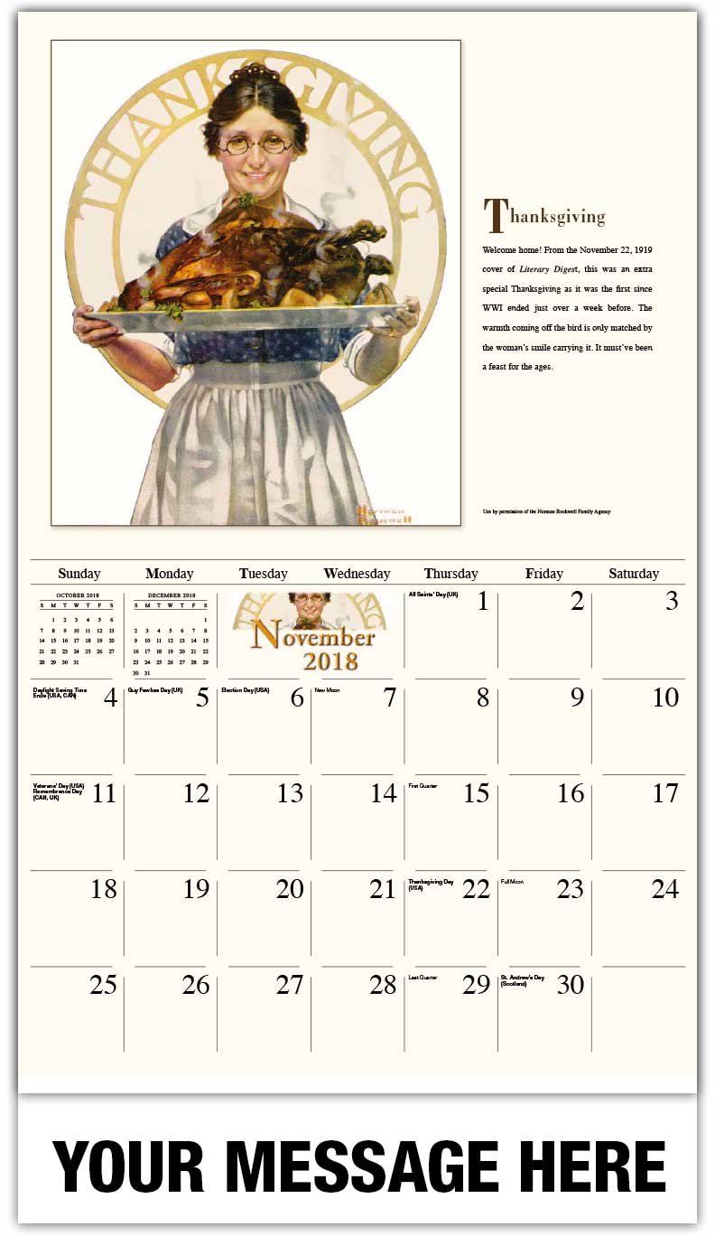 norman rockwell art calendar 65 promotional wall calendars appointment calenders