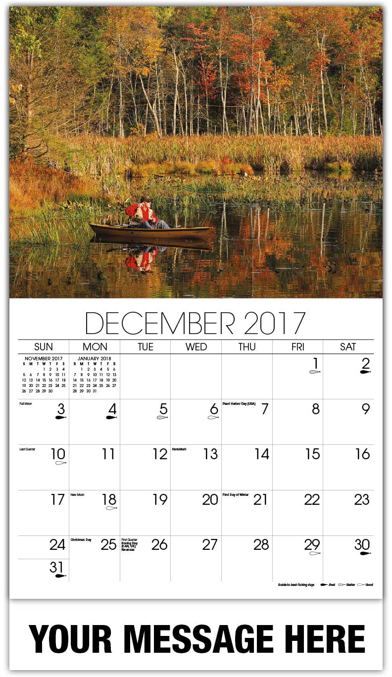 Fishing and Hunting Calendar Business Advertisign Calendar low as 65¢
