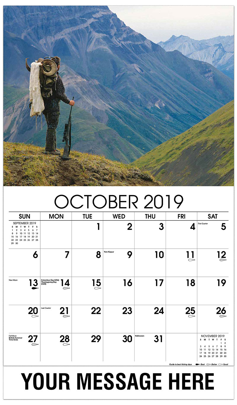 Fishing and Hunting Promotional Calendar 65¢ Business Advertising