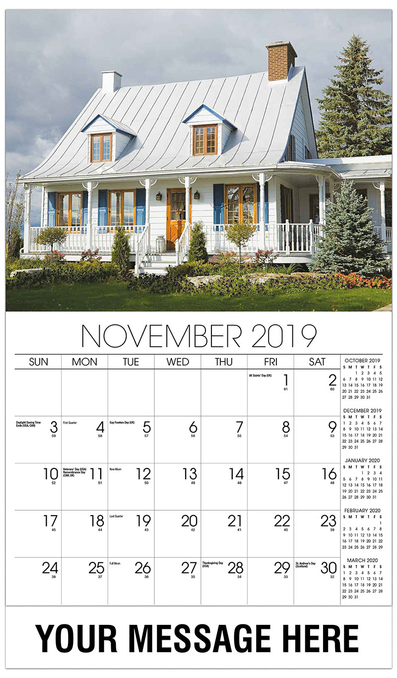 Luxury Custom Home Wall Calendar 65¢ Advertising Calendar for Realtors