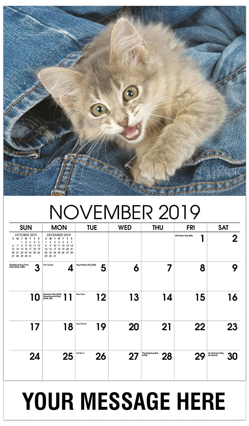 kittens promotional calendar 65 business advertising sample calendars to print