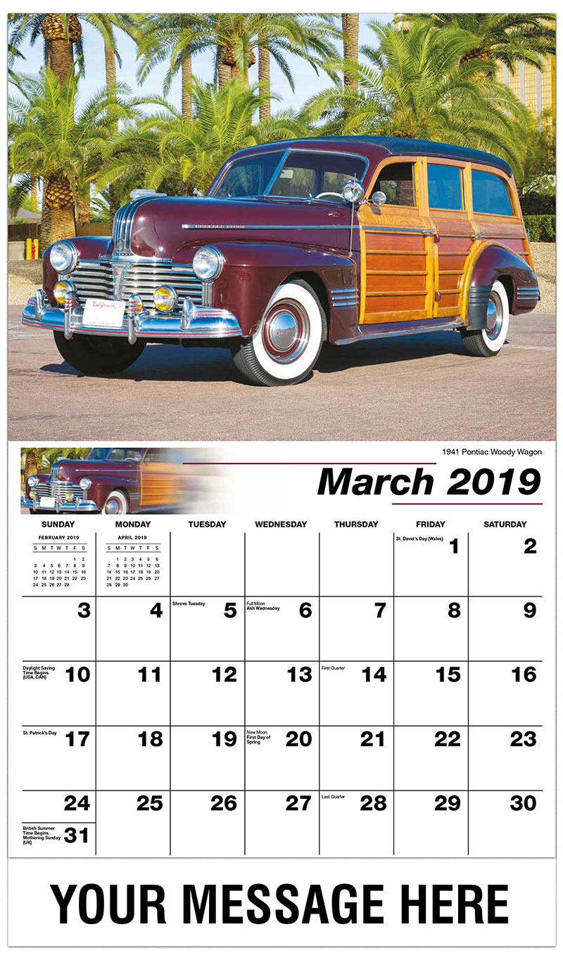 GM Classic Cars Calendar | 65¢ Promotional Calendar | Vintage Car Calendar