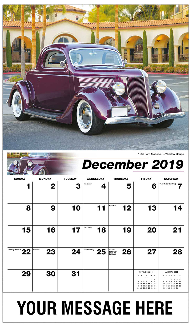 Ford Classic Cars Wall Calendar 65¢ Business Promotional calendar