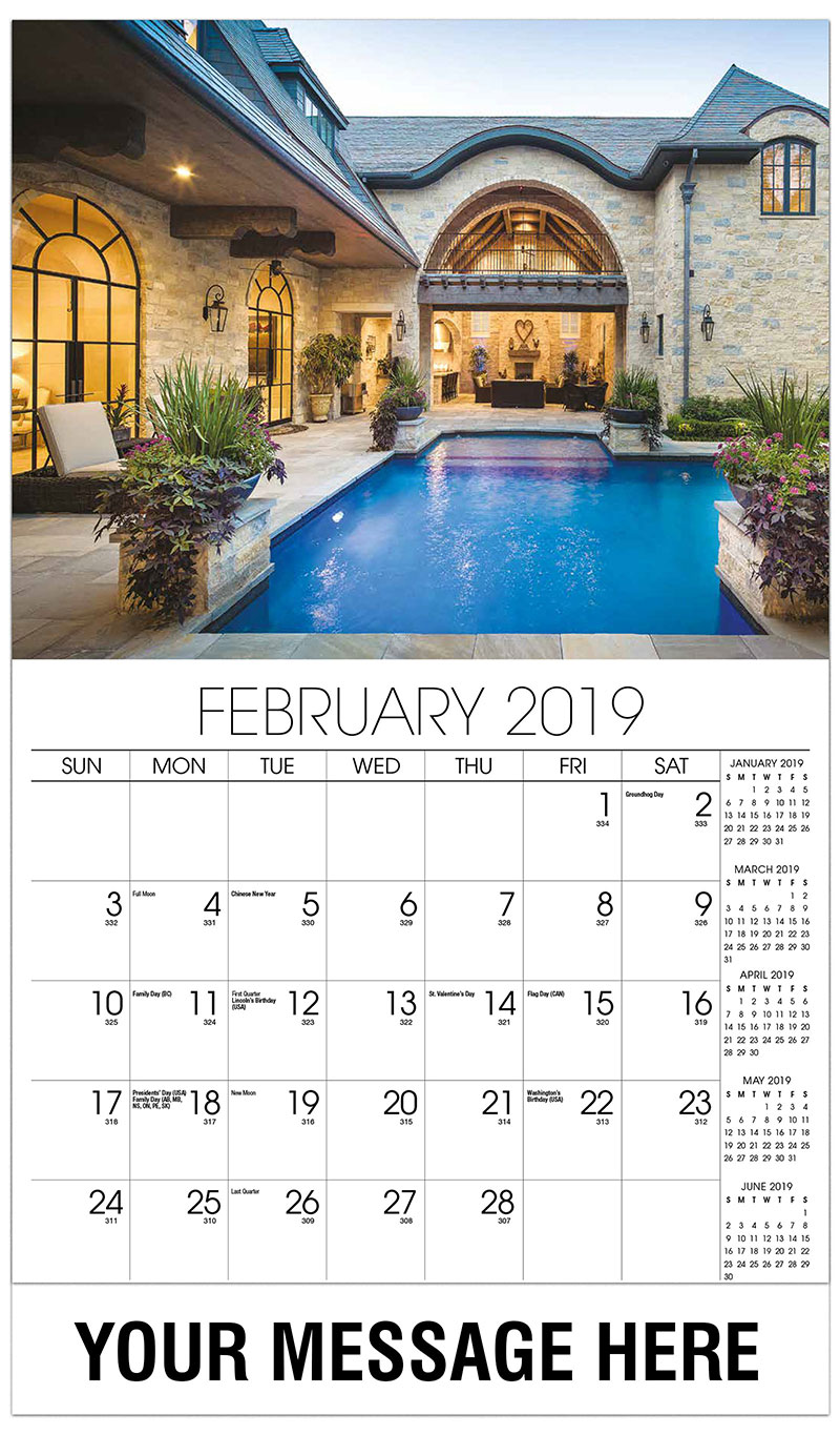 Luxury Custom Home Wall Calendar 65¢ Advertising Calendar for Realtors