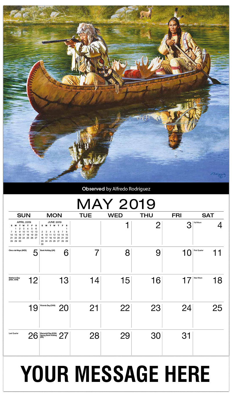 Old West Art Promo Calendar 65¢ Promotional Wall Calendar Spirit of