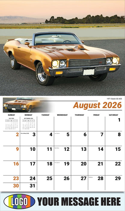 2026 Business Promo Calendar - GM Classics - 1971 Buick GS 455 - August