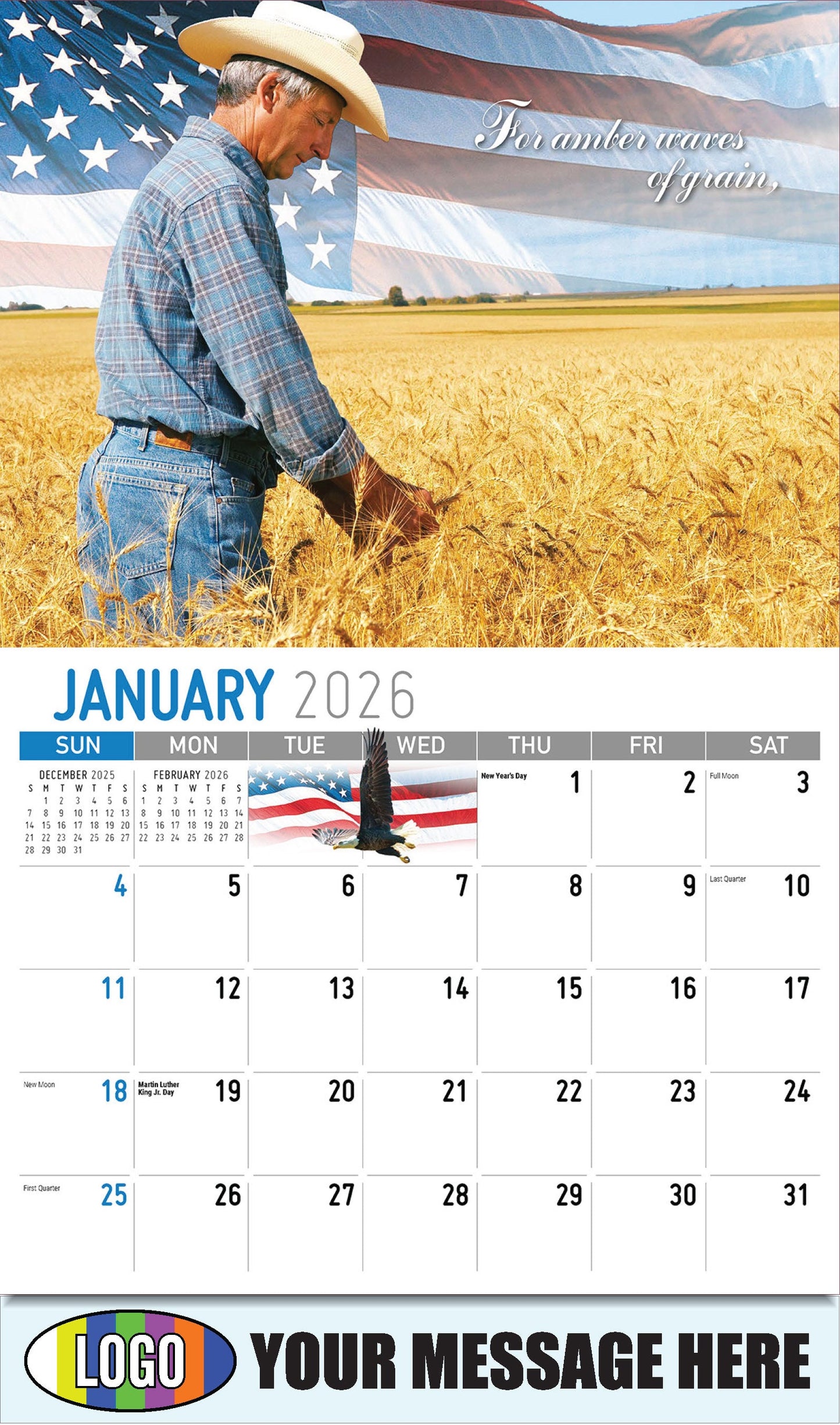 2026 Business Promotional Calendar - America the Beautiful  - January