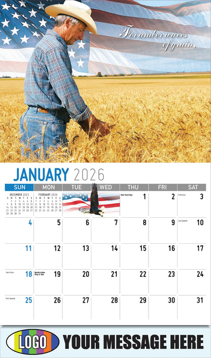 2026 Business Promotional Calendar - America the Beautiful  - January