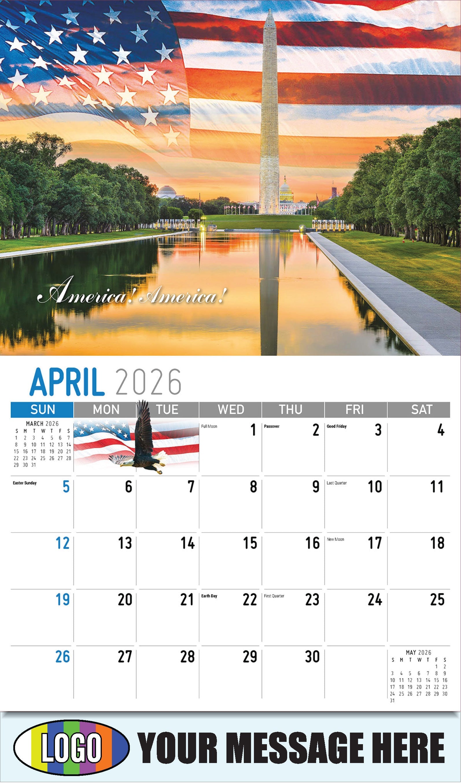 2026 Business Advertising Calendar - America the Beautiful  - April