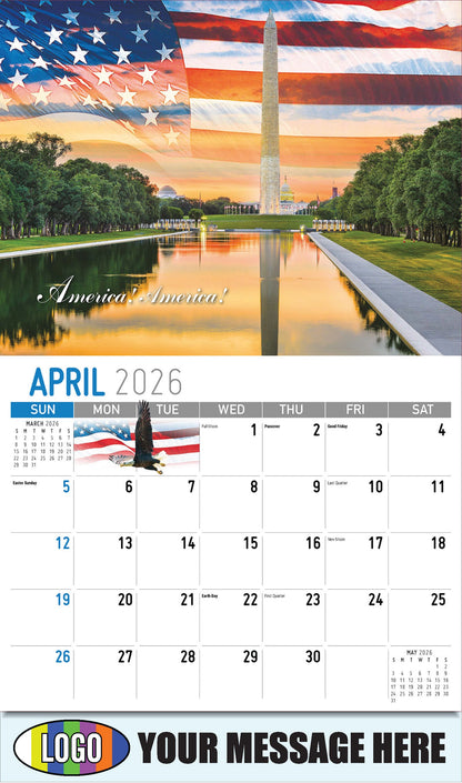 2026 Business Advertising Calendar - America the Beautiful  - April