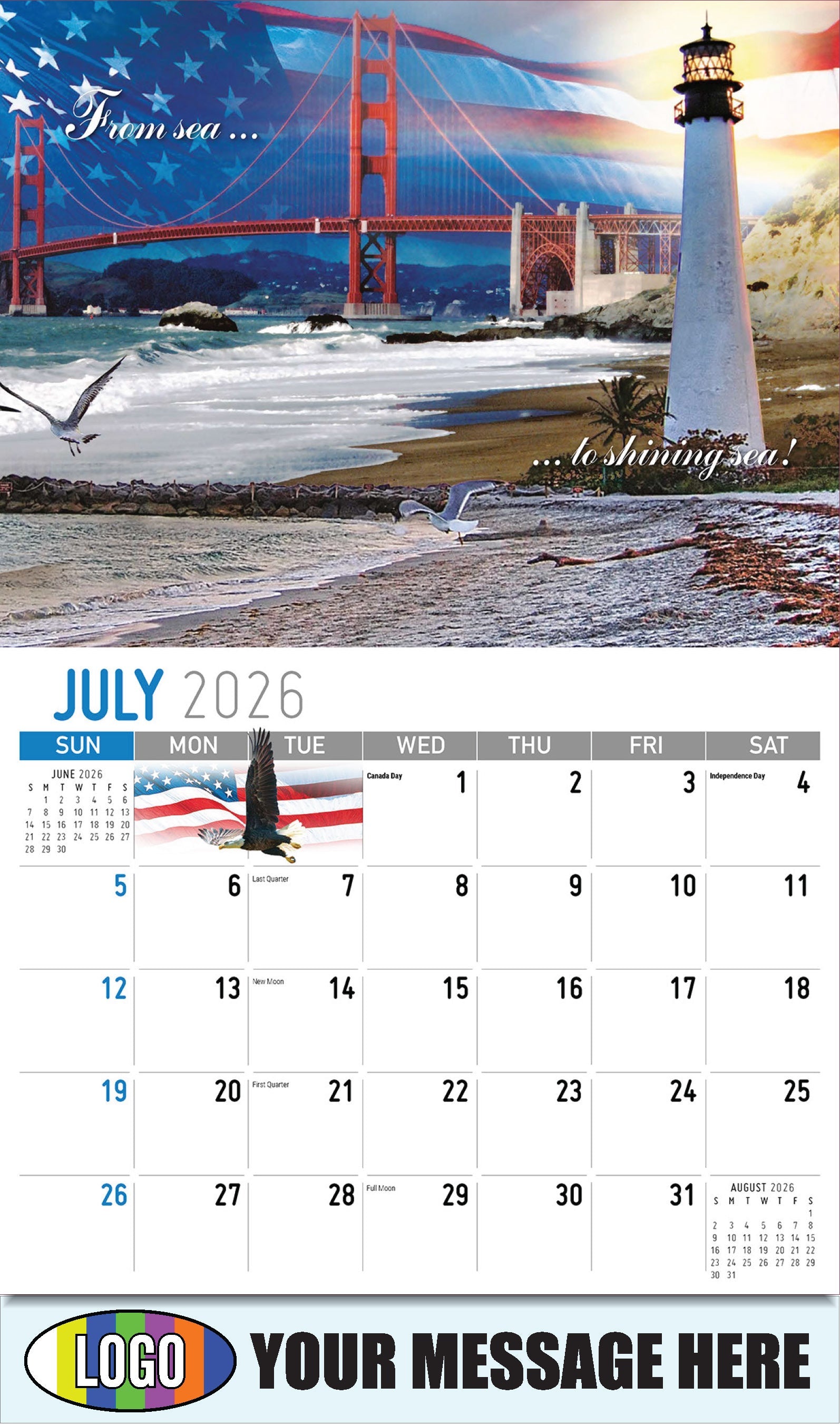 2026 Business Promo Calendar - America the Beautiful  - July