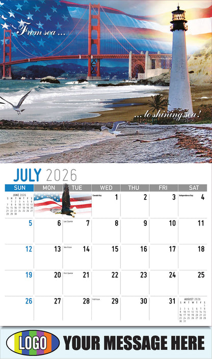2026 Business Promo Calendar - America the Beautiful  - July