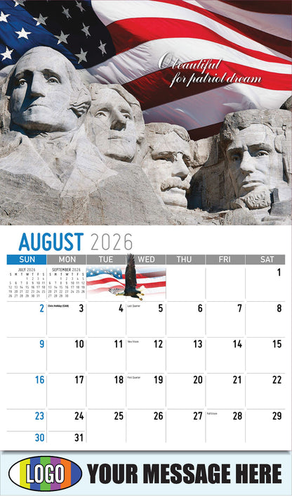 2026 Business Promo Calendar - America the Beautiful  - August