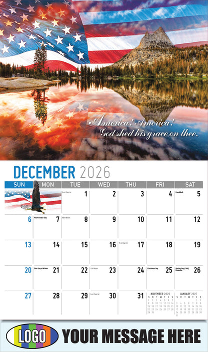2026 Business Promotion Calendar - America the Beautiful  - December