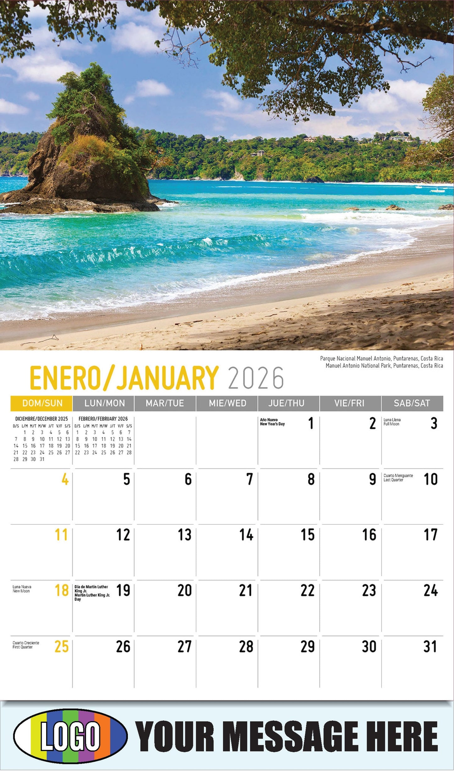 2026 Business Promotional Calendar - Latin America Scenic  - Parque Nacional Manuel Antonio, Puntarenas, Costa Rica
Manuel Antonio National Park, Puntarenas, Costa Rica - January