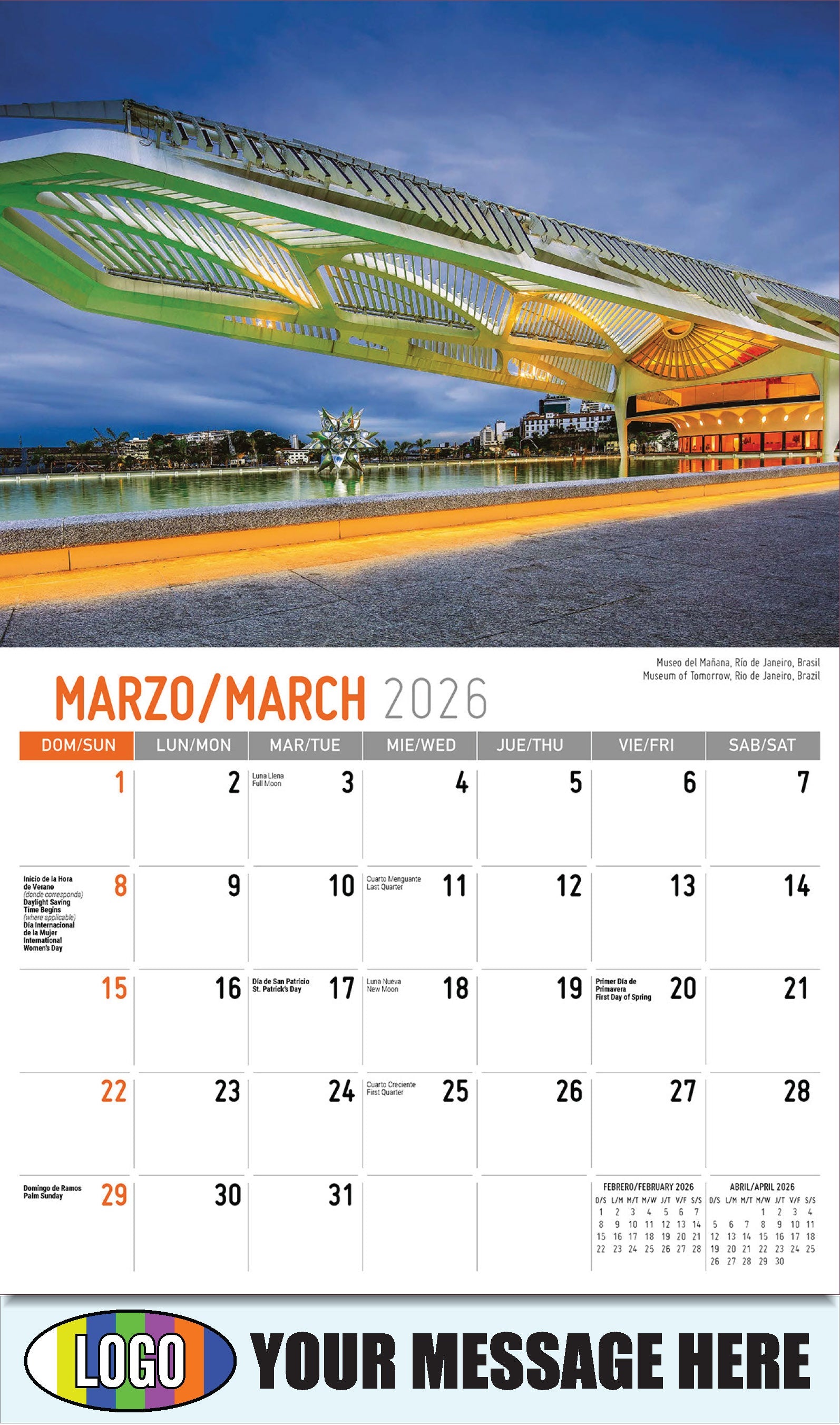 2026 Business Promotional Calendar - Latin America Scenic  - Museo del Mañana, Río de Janeiro, Brasil
Museum of Tomorrow, Rio de Janeiro, Brazil - March