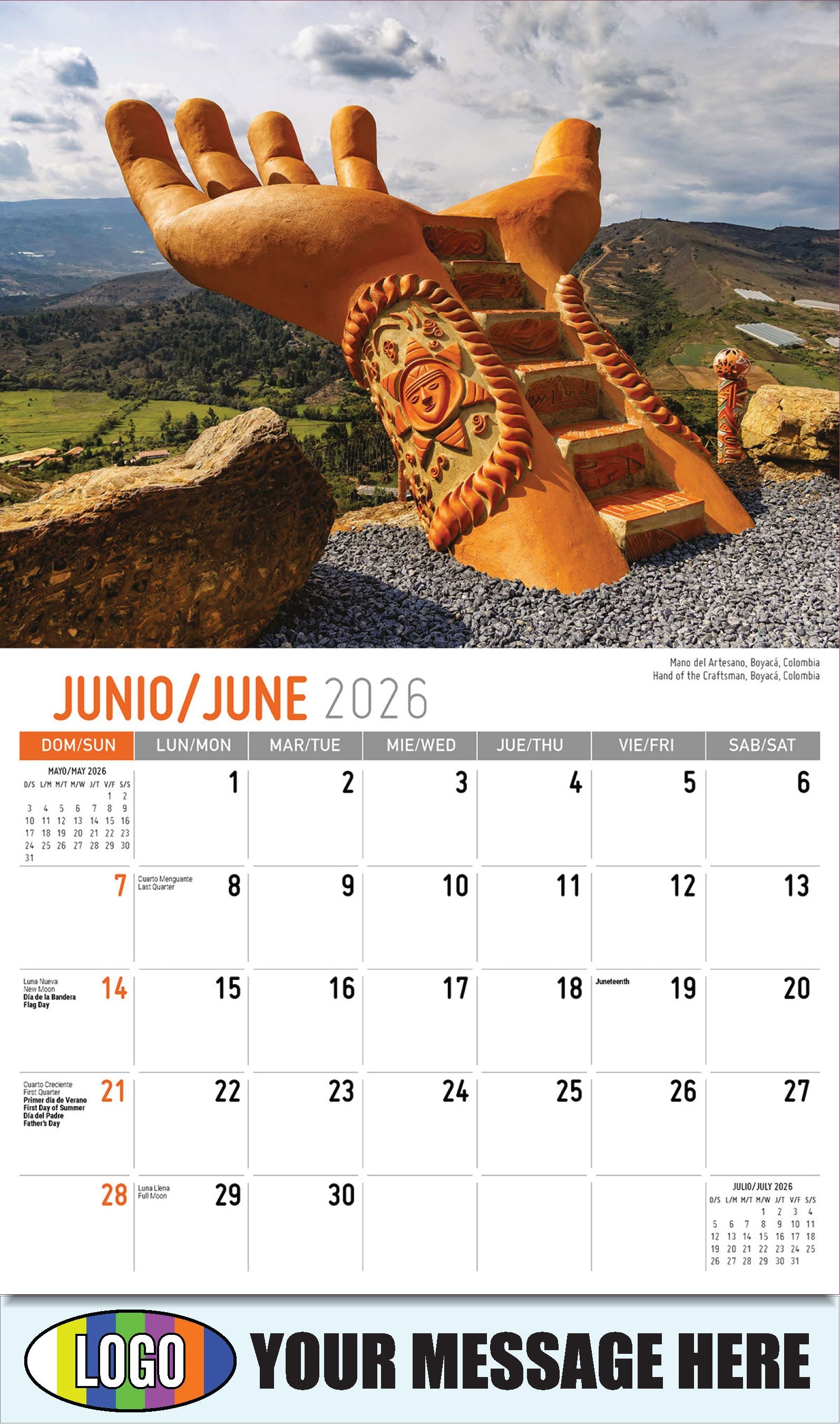 2026 Business Advertising Calendar - Latin America Scenic  - Mano del Artesano, Boyacá, Colombia
Hand of the Craftsman, Boyacá, Colombia - June