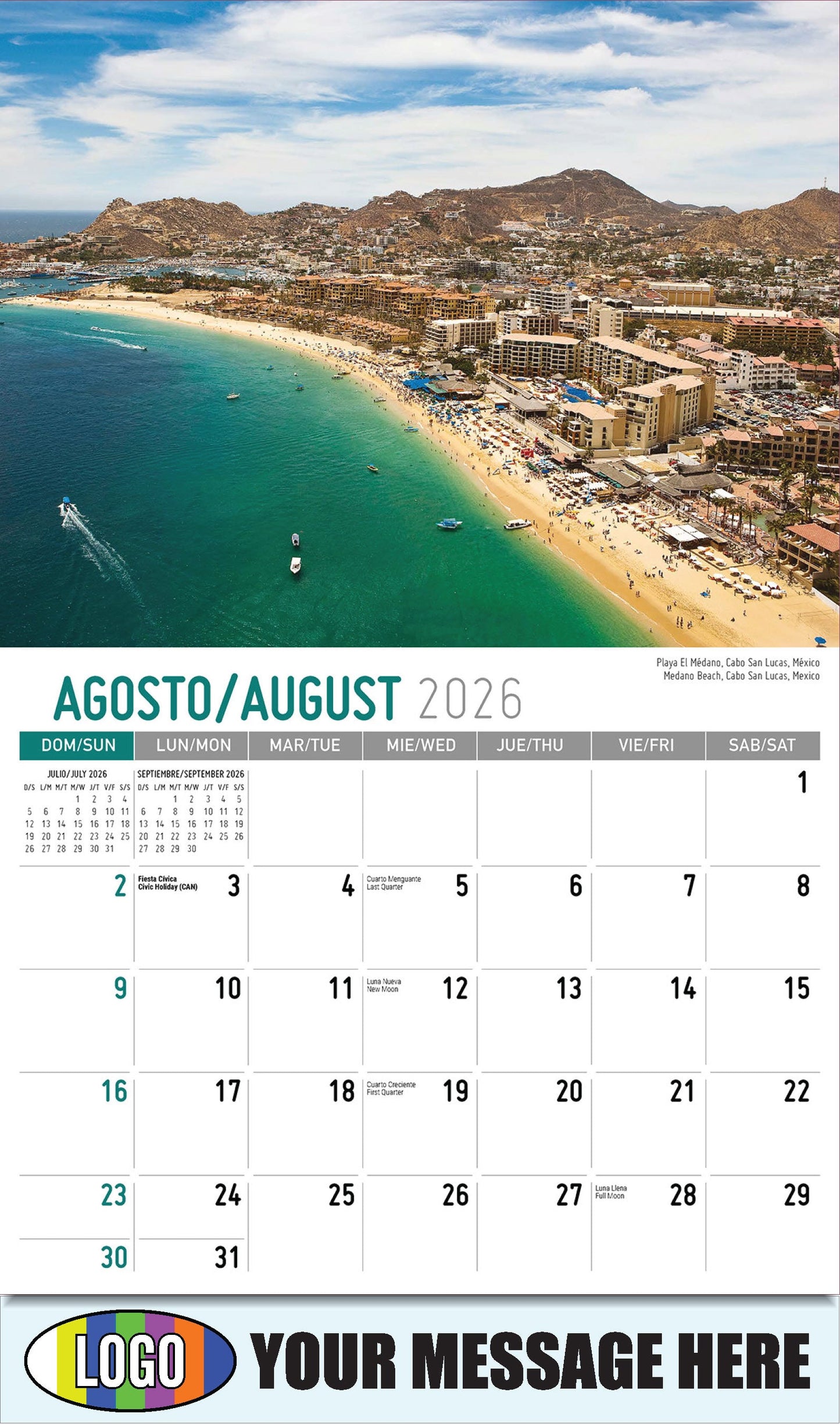 2026 Business Promo Calendar - Latin America Scenic  - 
Playa El Médano, Cabo San Lucas, México
Medano Beach, Cabo San Lucas, Mexico - August