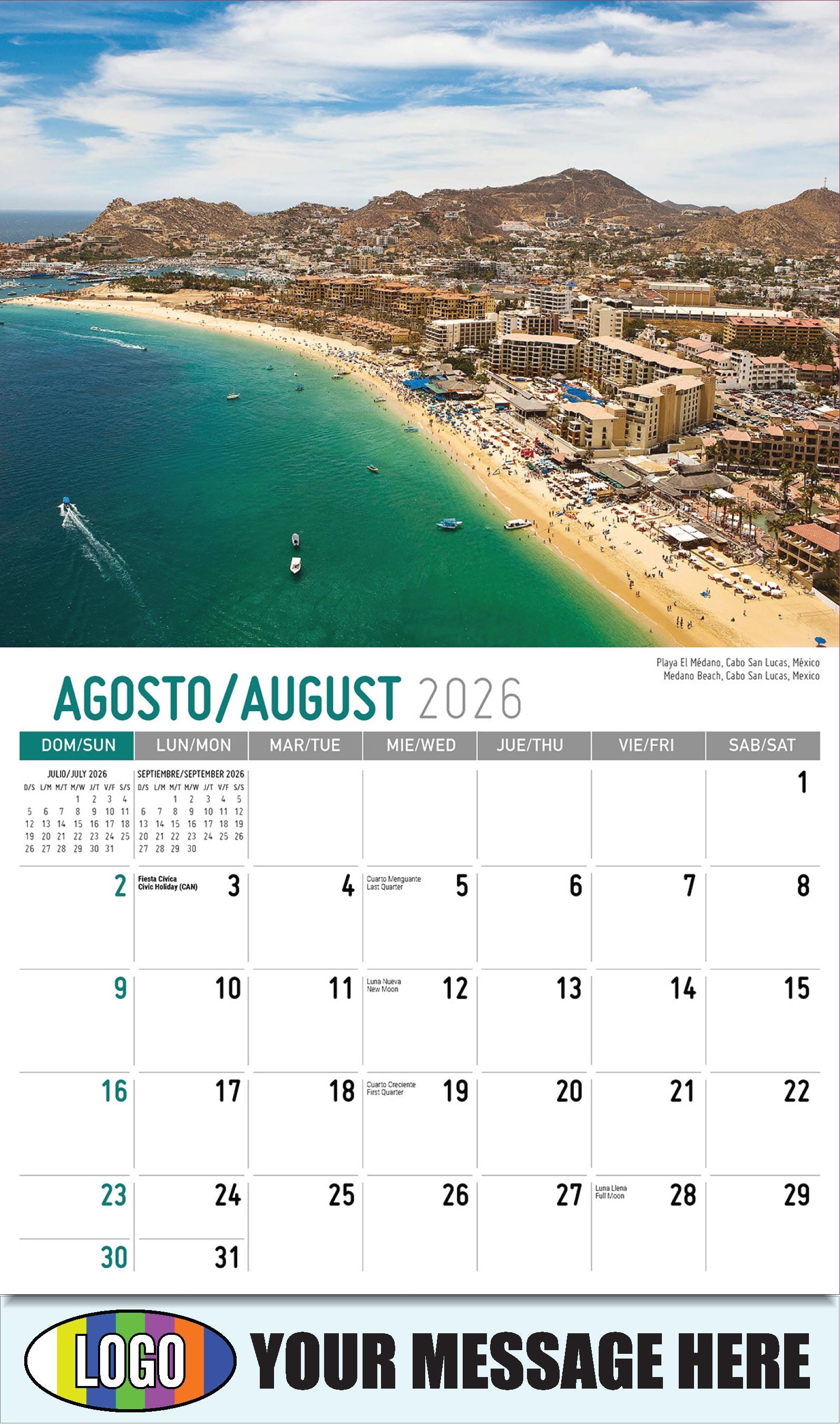 2026 Business Promo Calendar - Latin America Scenic  - 
Playa El Médano, Cabo San Lucas, México
Medano Beach, Cabo San Lucas, Mexico - August