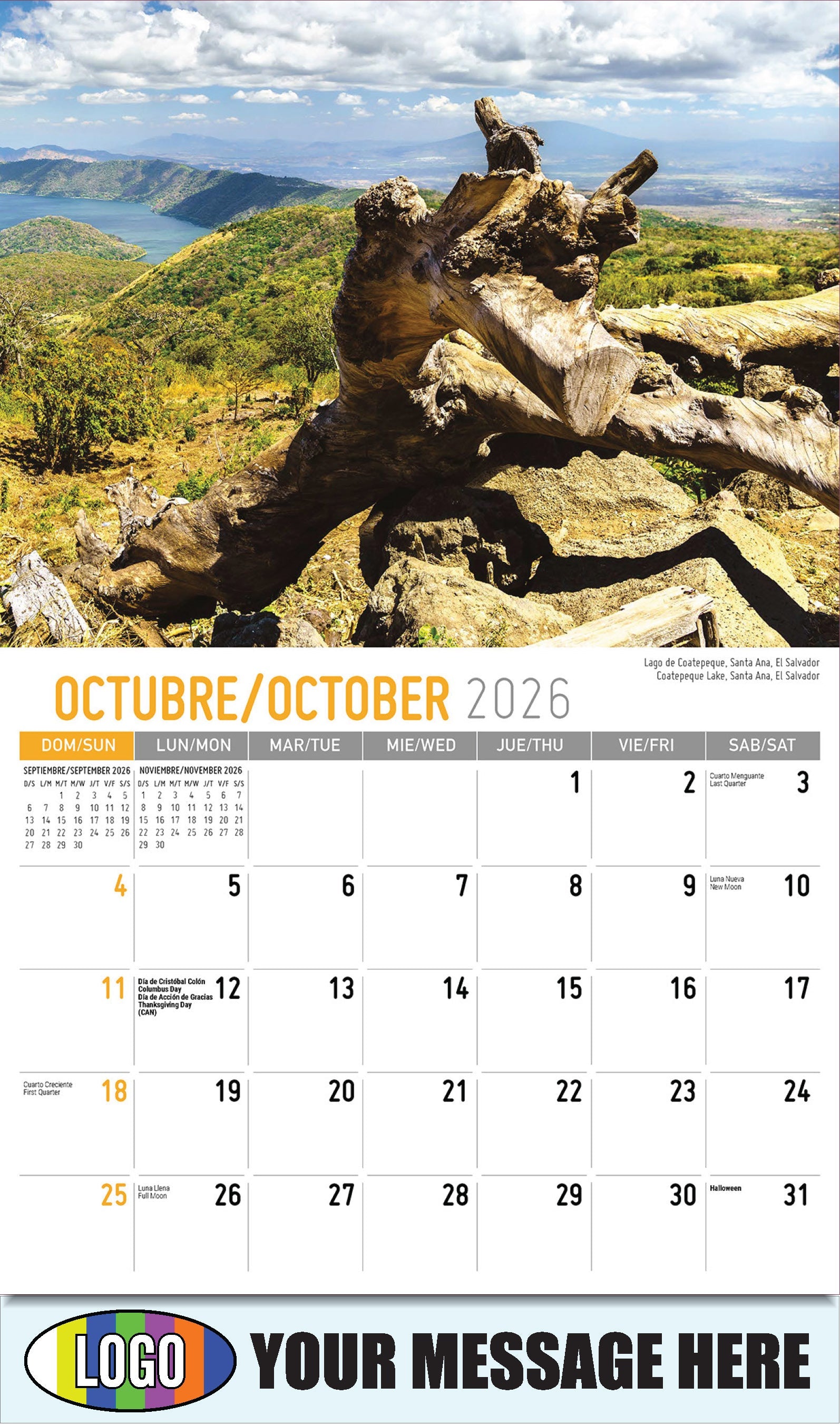 2026 Business Promotion Calendar - Latin America Scenic  - Lago de Coatepeque, Santa Ana, El Salvador
Coatepeque Lake, Santa Ana, El Salvador - October