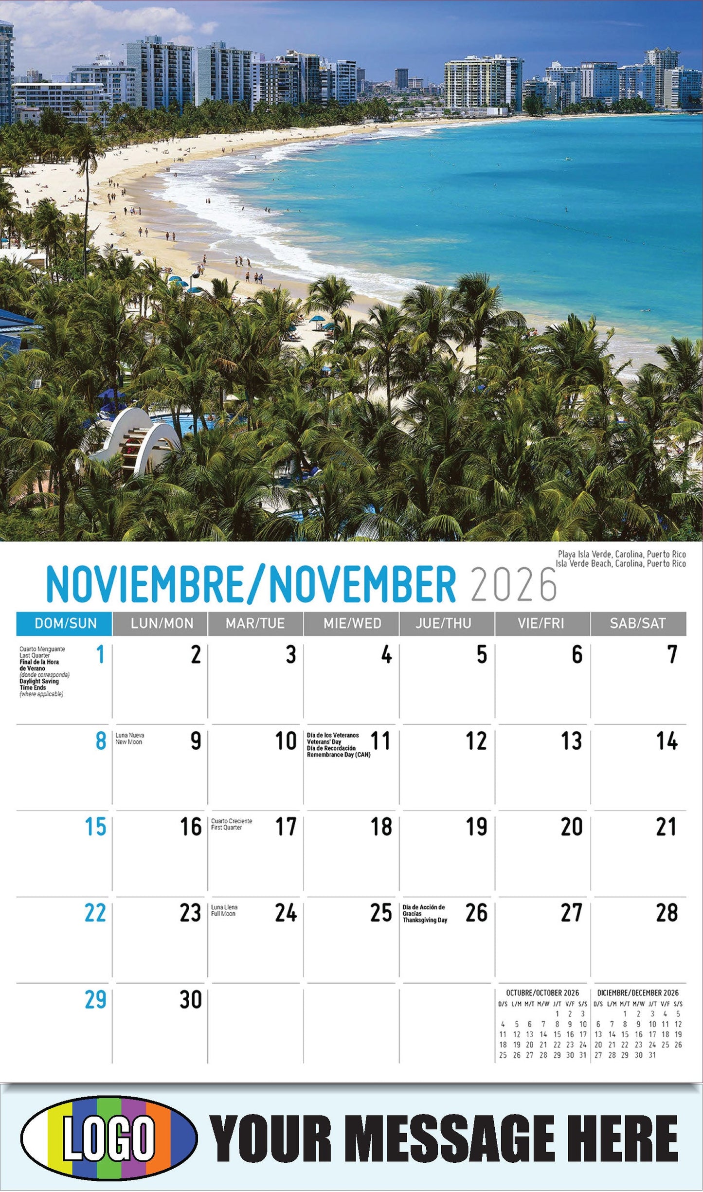 2026 Business Promotion Calendar - Latin America Scenic  - Playa Isla Verde, Carolina, Puerto Rico
Isla Verde Beach, Carolina, Puerto Rico - November