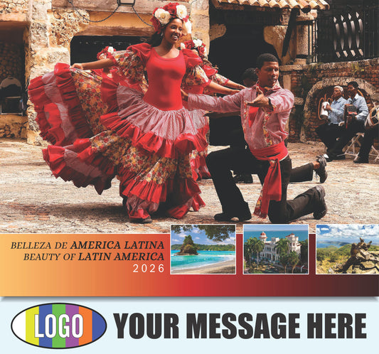 2026 Business Promotional Calendar - Latin America Scenic  - Printed with your Logo, Name and message