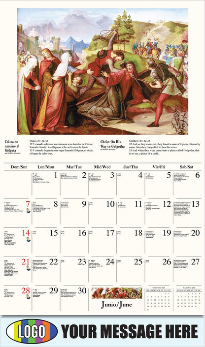 2026 Business Advertising Calendar - Catholic Inspirations bilingual - Cristo en camino al Gólgota, de Wilhelm Schadow
Christ On His Way to Golgotha by Wilhelm Schadow - June