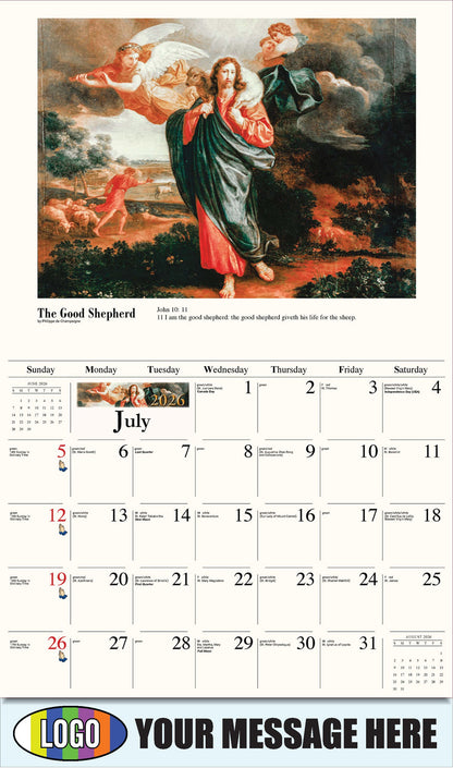 2026 Business Promo Calendar - Catholic Inspirations - El Buen Pastor de Philippe de Champaigne
The Good Shepherd by Philippe de Champaigne - July