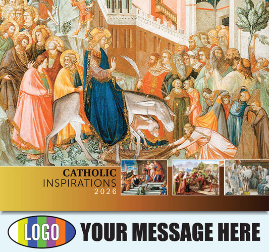 2026 Business Promotion Calendar - Catholic Inspirations - Printed with your Logo, Name and message