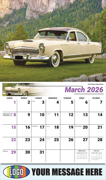 2026 Business Promotional Calendar - Classic Cars - 1954 Kaiser Manhattan - March