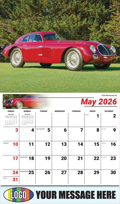 2026 Business Advertising Calendar - Classic Cars - 1939 Alfa Romeo 6C - May