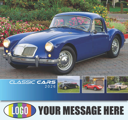 2026 Business Promo Calendar - Classic Cars - Printed with your Logo, Name and message