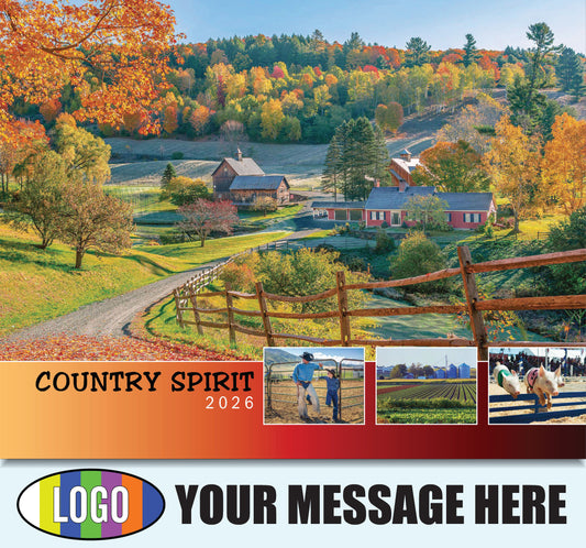 2026 Business Promotion Calendar - Country Spirit - Printed with your Logo, Name and message