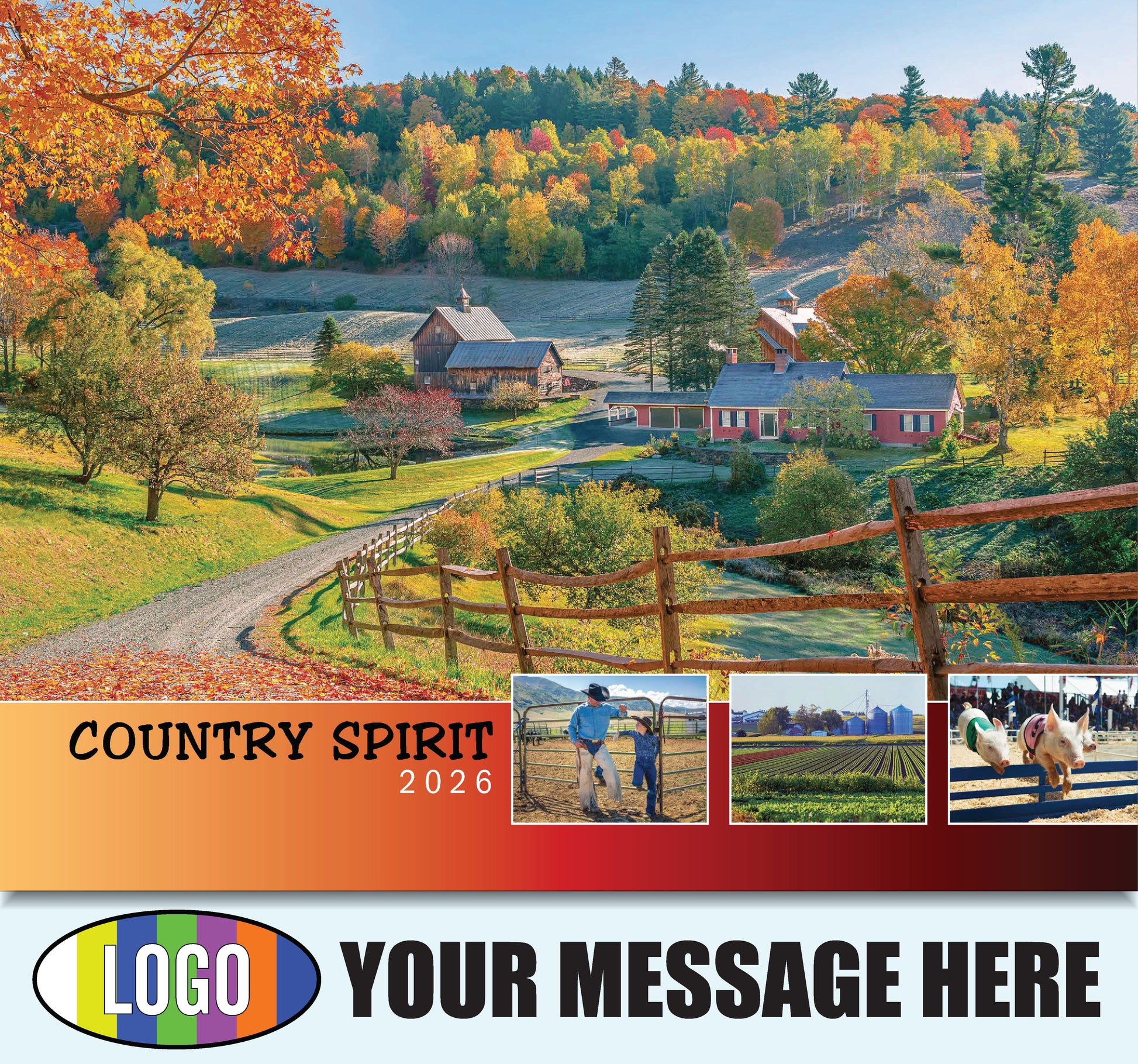2026 Business Promotion Calendar - Country Spirit - Printed with your Logo, Name and message