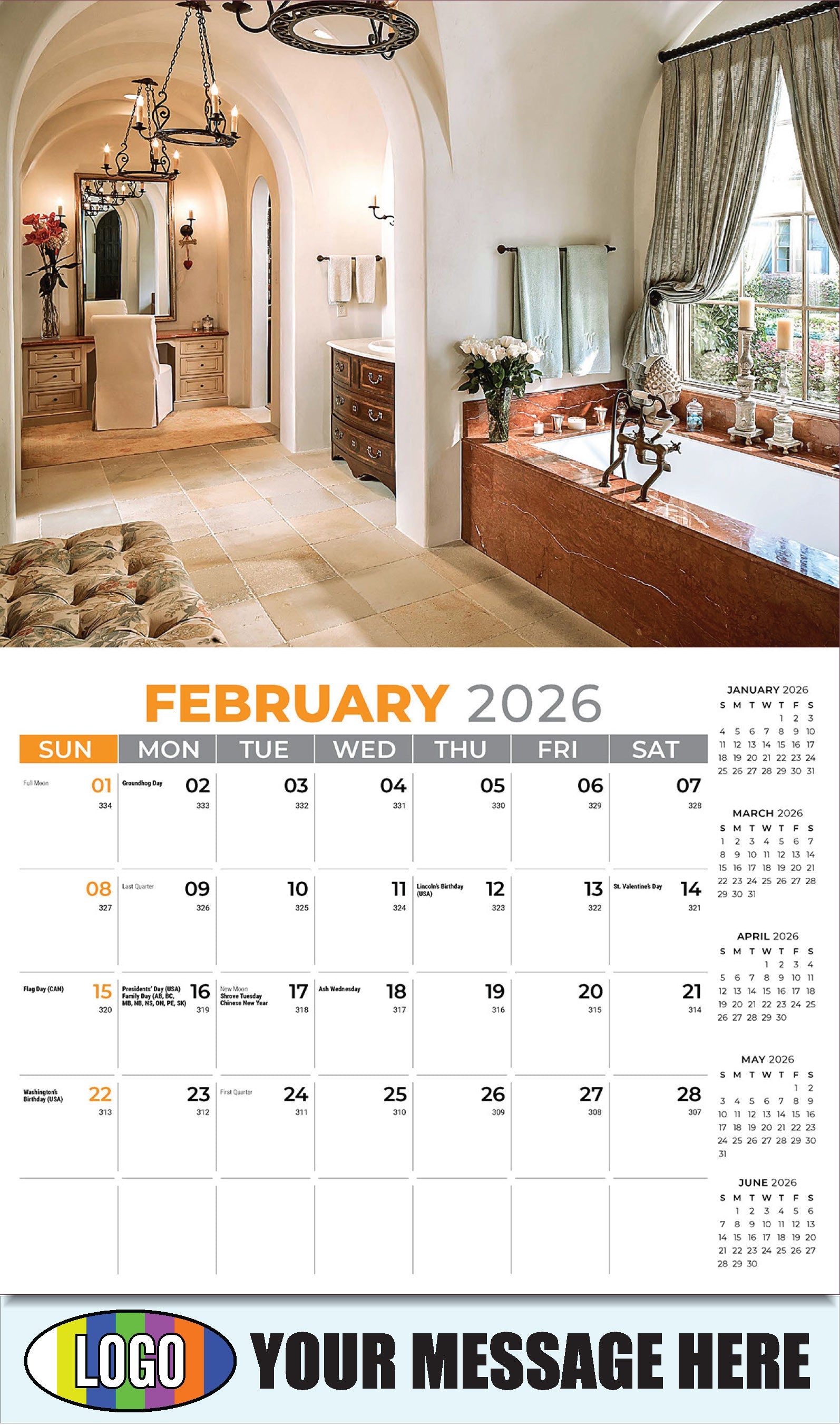 2026 Business Promotional Calendar - Decor and Design - February