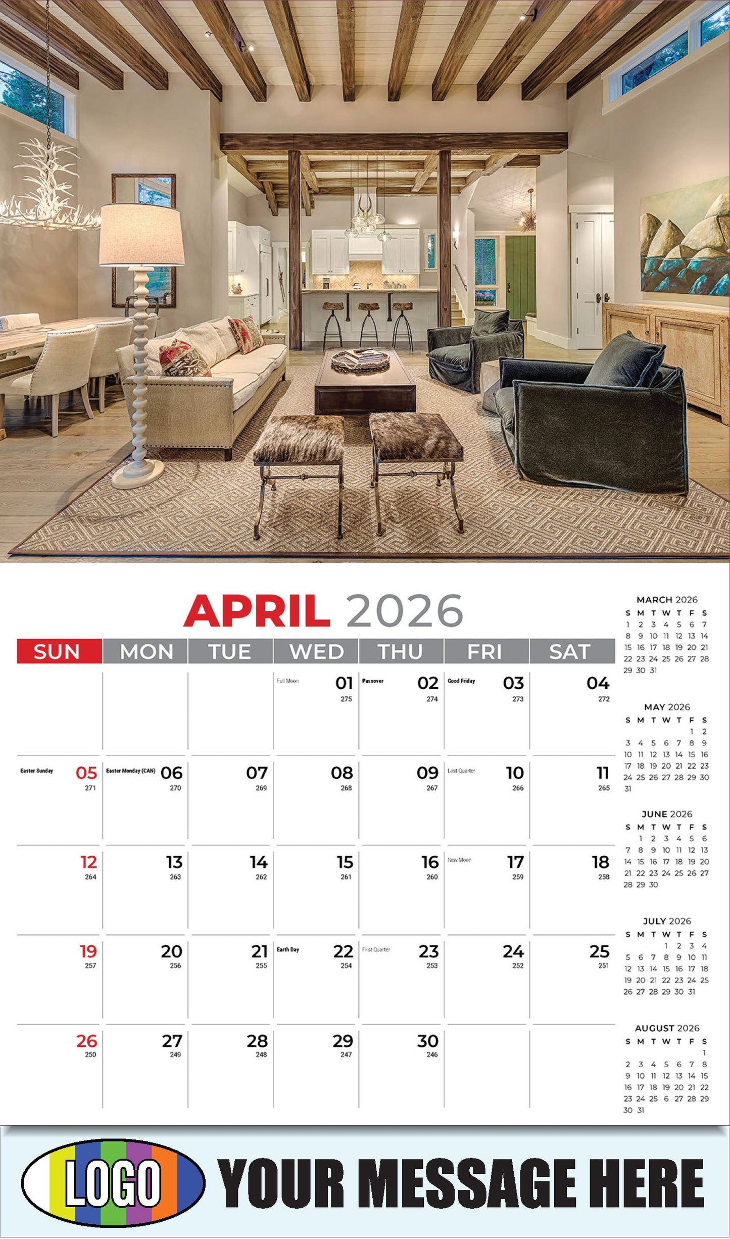 2026 Business Advertising Calendar - Decor and Design - April